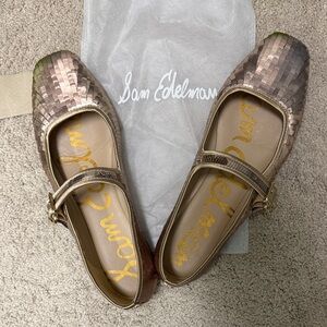 Sam Edelman Women's Sequin Flats - Gold and Brown